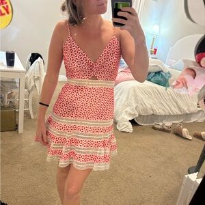 Bardot Red and White Mini Dress